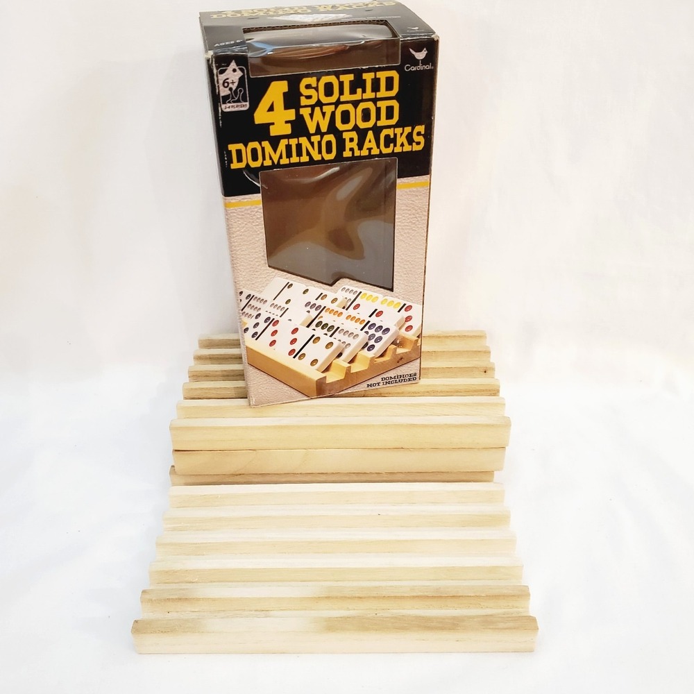 Cardinal 4 Solid Wood Domino Racks Accessory Ages 6+   2-4‎ players